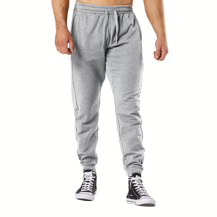 Mens Fleece-Lined Jogger Pants 3-Pack Elastic Bottom Sweatpants with Pockets Image 4