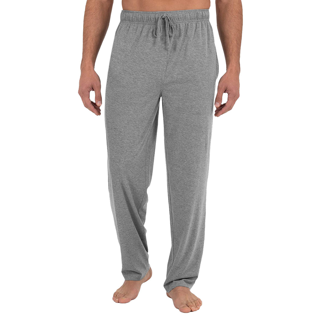 Mens Lounge Sleep Pants Soft Jersey Knit with Pockets Elastic Waistband Size M-XXL Image 3