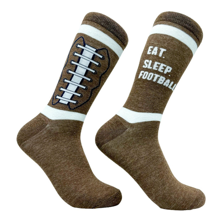 Mens Eat Sleep Football Socks Funny Pigskin Gridiron Lovers Footwear Image 1