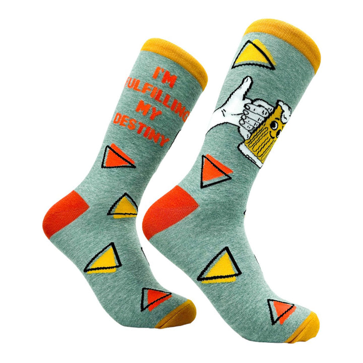 Mens Im Fulfilling My Destiny Socks Funny Beer Mug Footwear Image 1