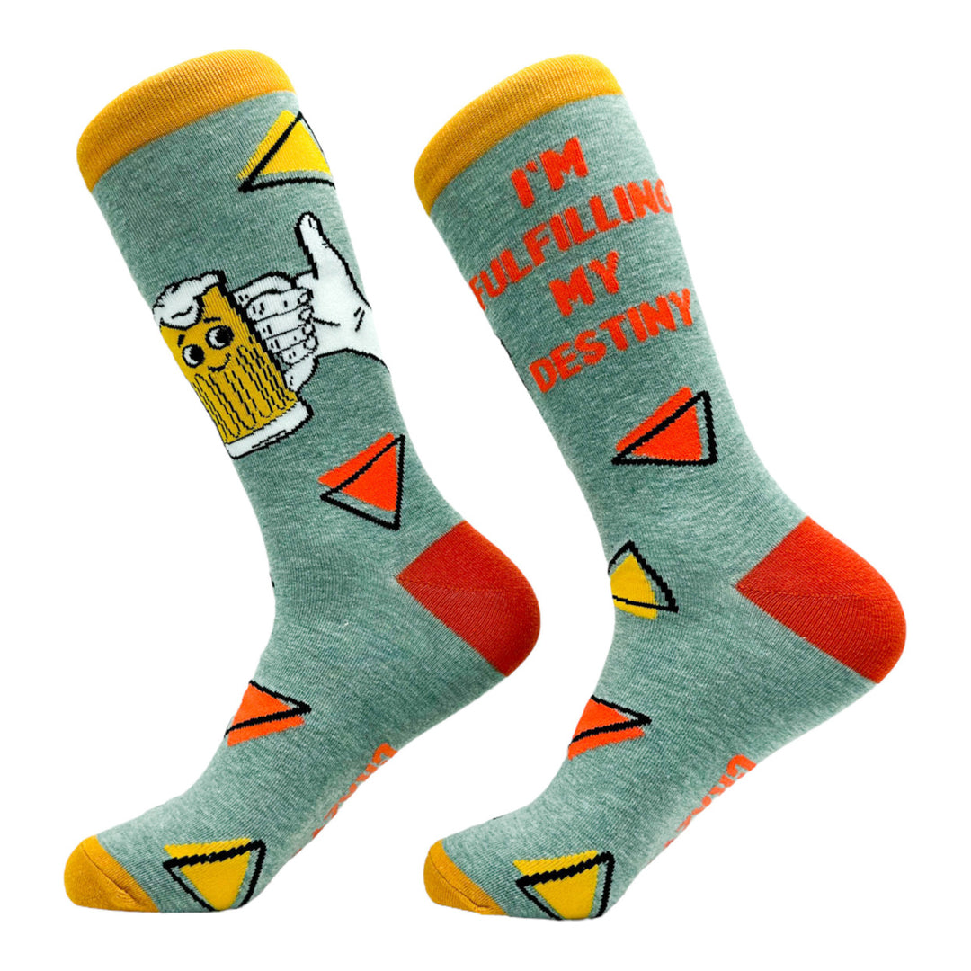 Mens Im Fulfilling My Destiny Socks Funny Beer Mug Footwear Image 2