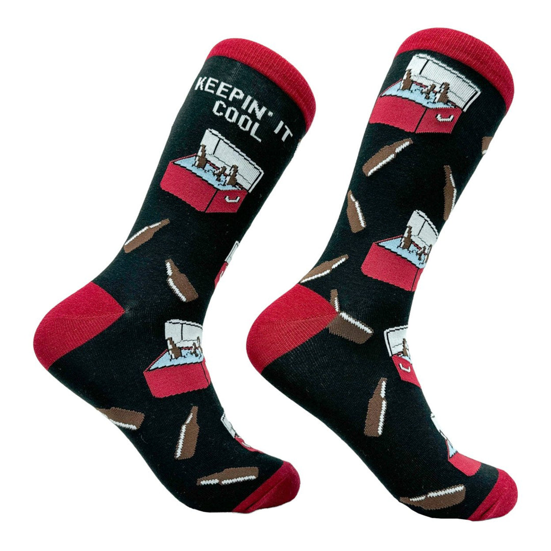 Mens Keepin It Cool Socks Funny Cold Beer Drinking Lovers Footwear Image 1