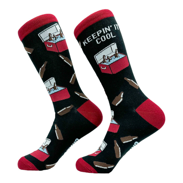 Mens Keepin It Cool Socks Funny Cold Beer Drinking Lovers Footwear Image 2