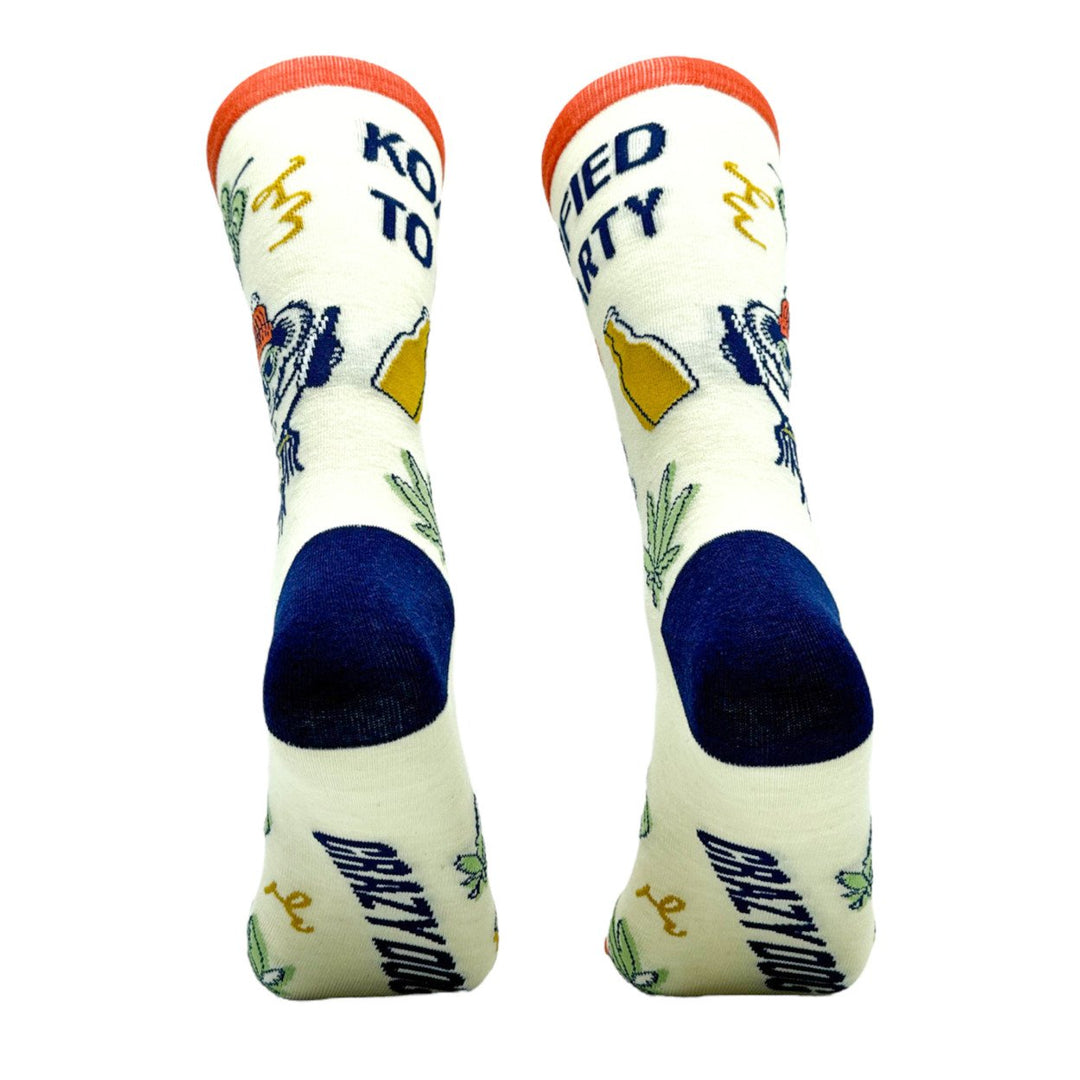 Mens Koalified To Party Socks Funny Partying Drinking Smoking Koala Joke Footwear Image 6