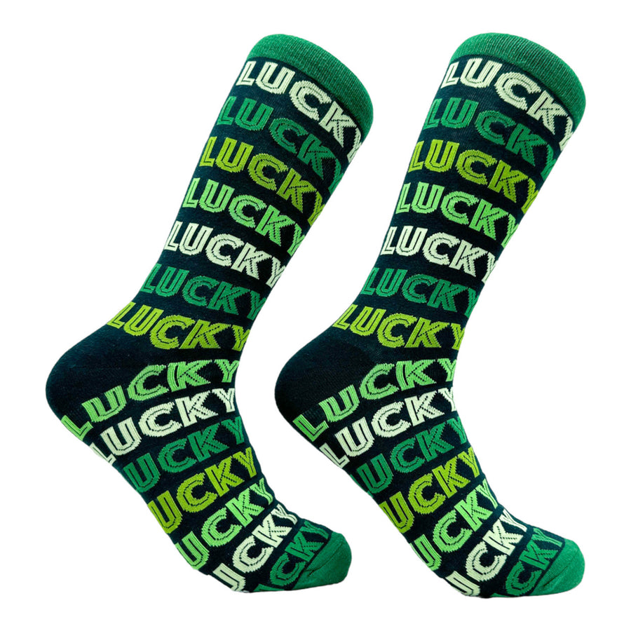 Mens Lucky Socks Funny St Paddys Day Parade Party Footwear Image 1