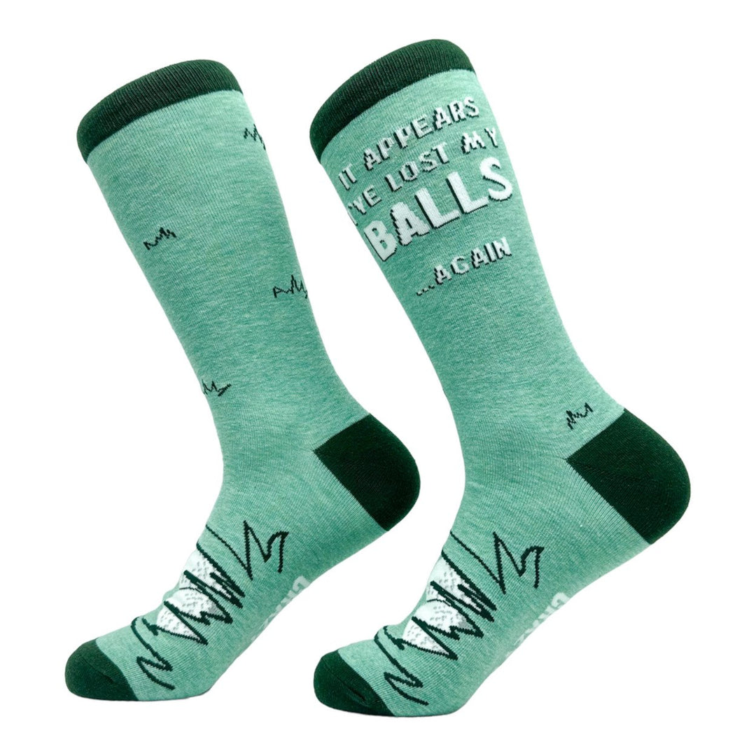 Mens It Appears Ive Lost My Balls Again Socks Funny Golfing Footwear Image 2