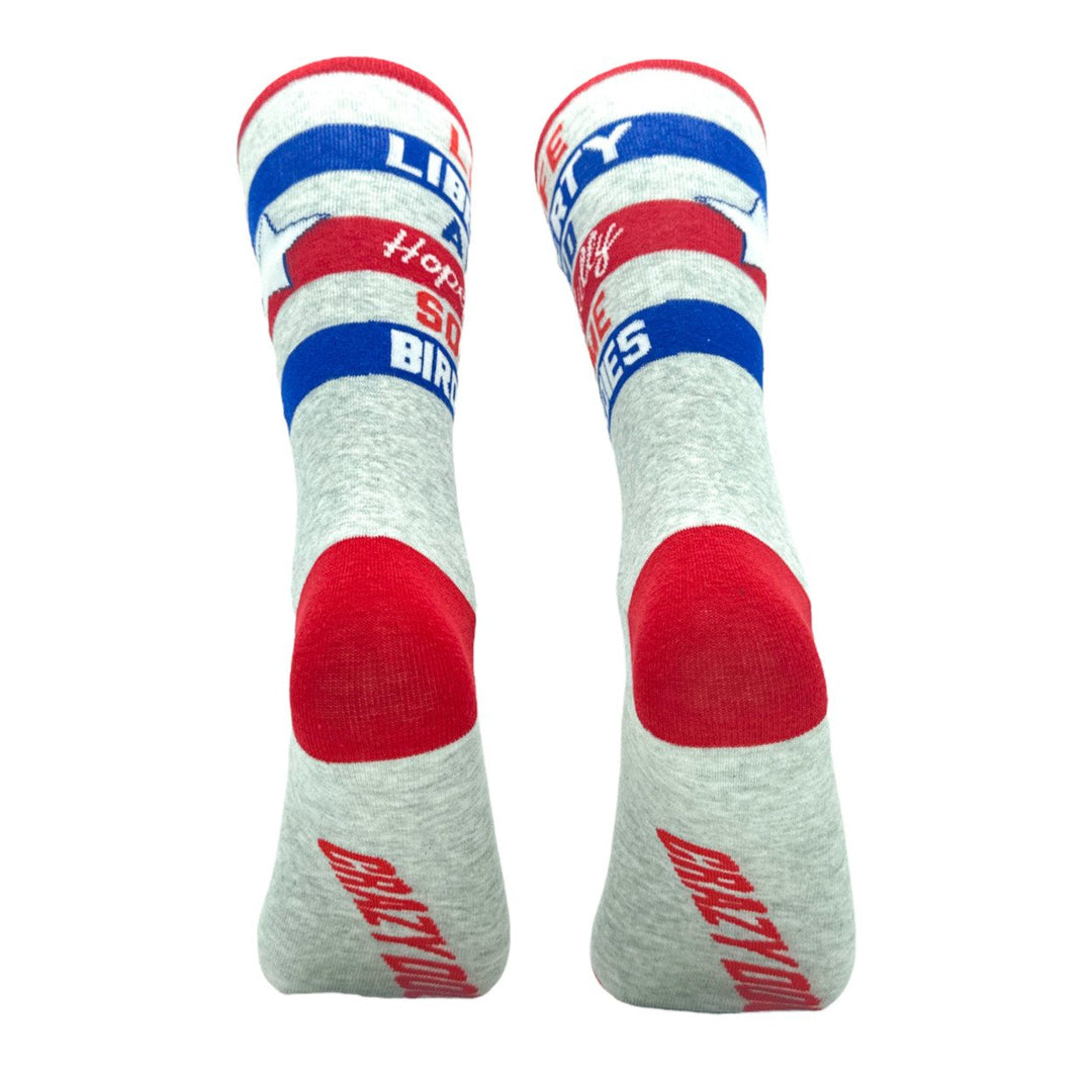 Mens Life Liberty And Hopefully Some Birdies Socks Funny Patriotic Golf Lovers Footwear Image 6