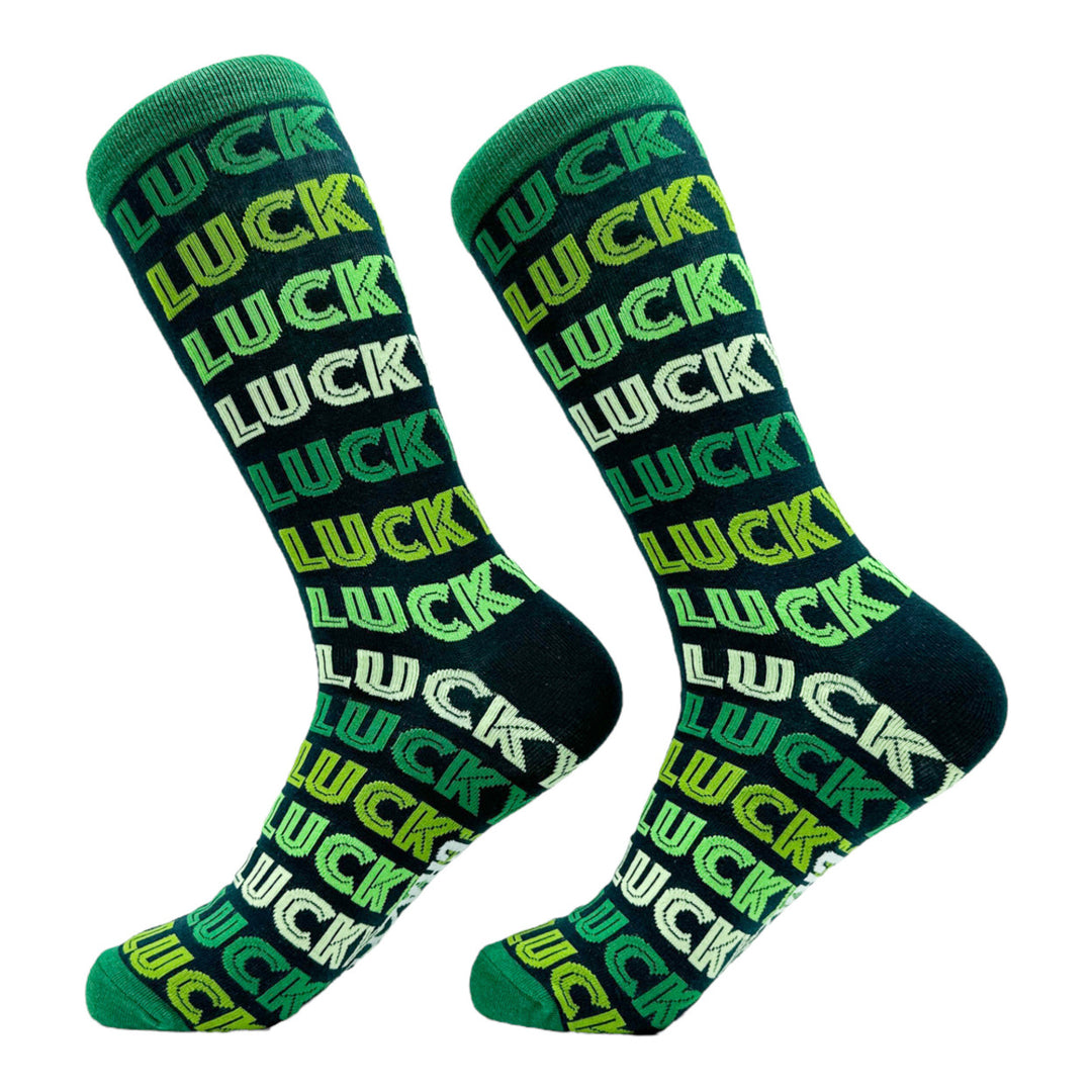 Mens Lucky Socks Funny St Paddys Day Parade Party Footwear Image 2