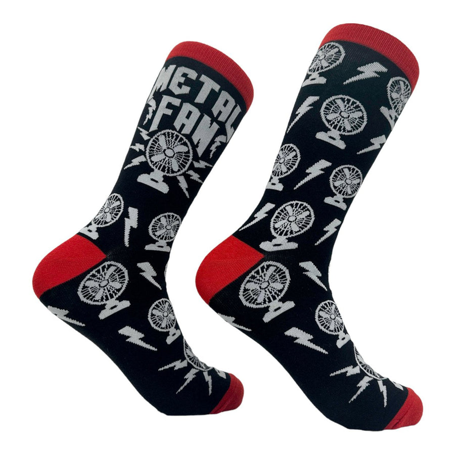 Mens Metal Fan Socks Funny Heavy Music Air Blowing Fans Joke Footwear Image 1