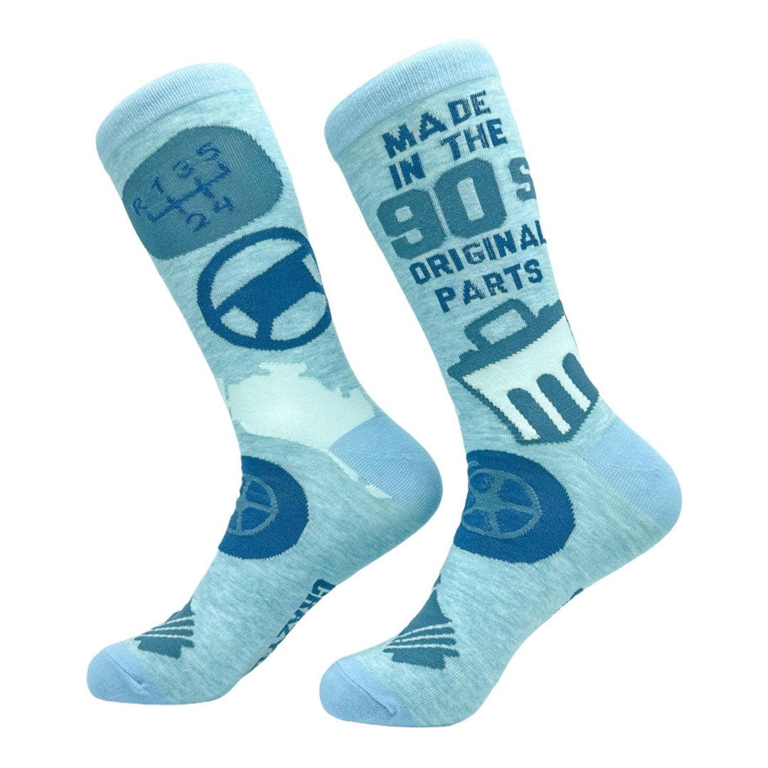 Mens Made In The 90s Socks Funny Car Parts Mechanic Footwear Image 2