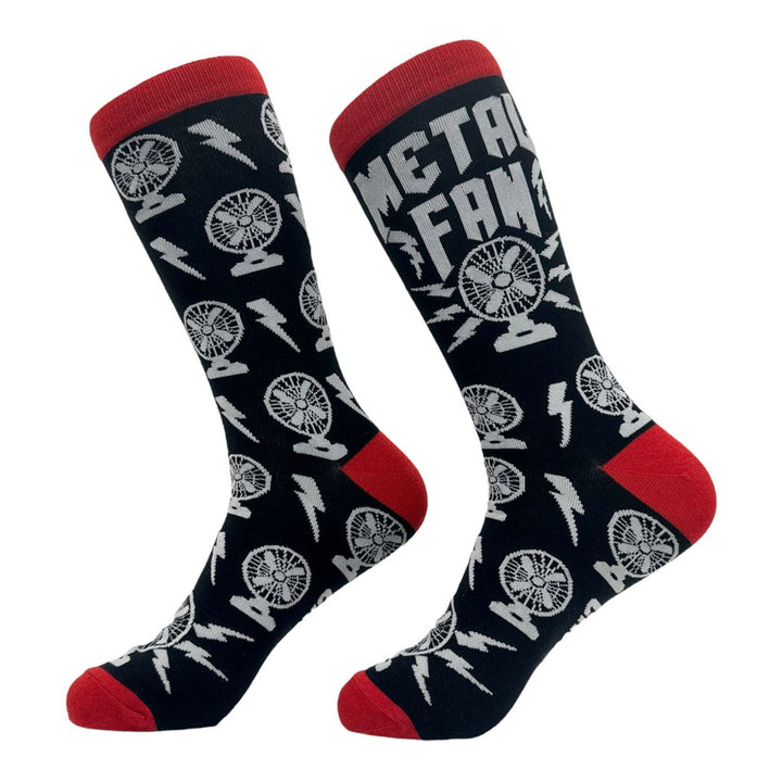 Mens Metal Fan Socks Funny Heavy Music Air Blowing Fans Joke Footwear Image 2