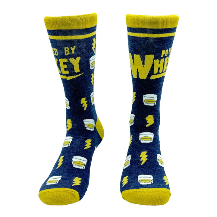 Mens Powered By Whiskey Socks Funny Alcohol Drinking Liquor Lovers Footwear Image 4