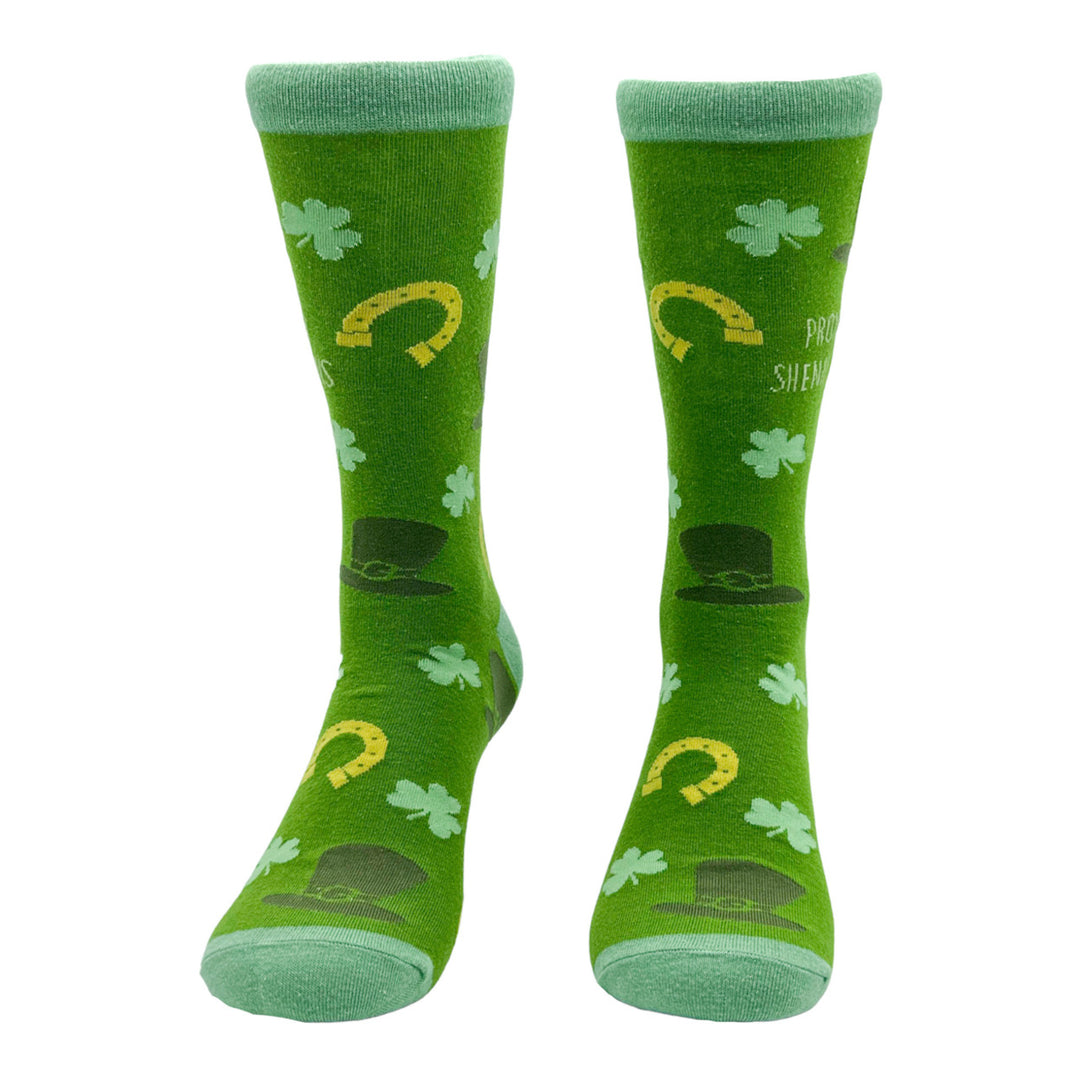 Mens Prone To Shenanigans Socks Funny St Paddys Day Parade Clover Footwear Image 4