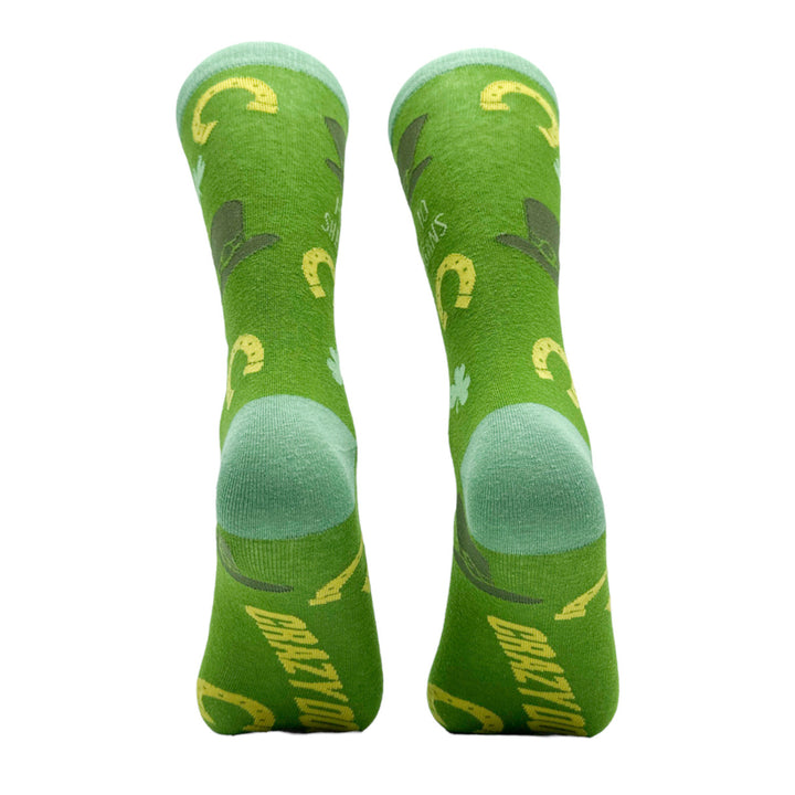 Mens Prone To Shenanigans Socks Funny St Paddys Day Parade Clover Footwear Image 4