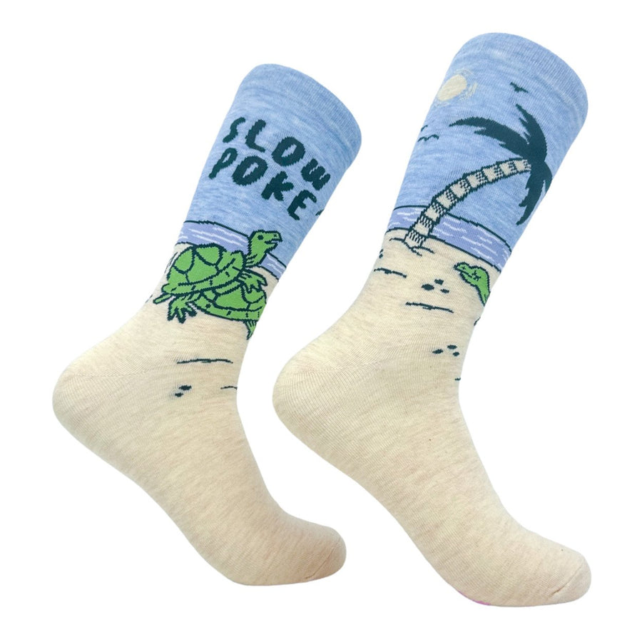 Mens Slow Poke Socks Funny Offensive Turtle Beach Sex Joke Footwear Image 1