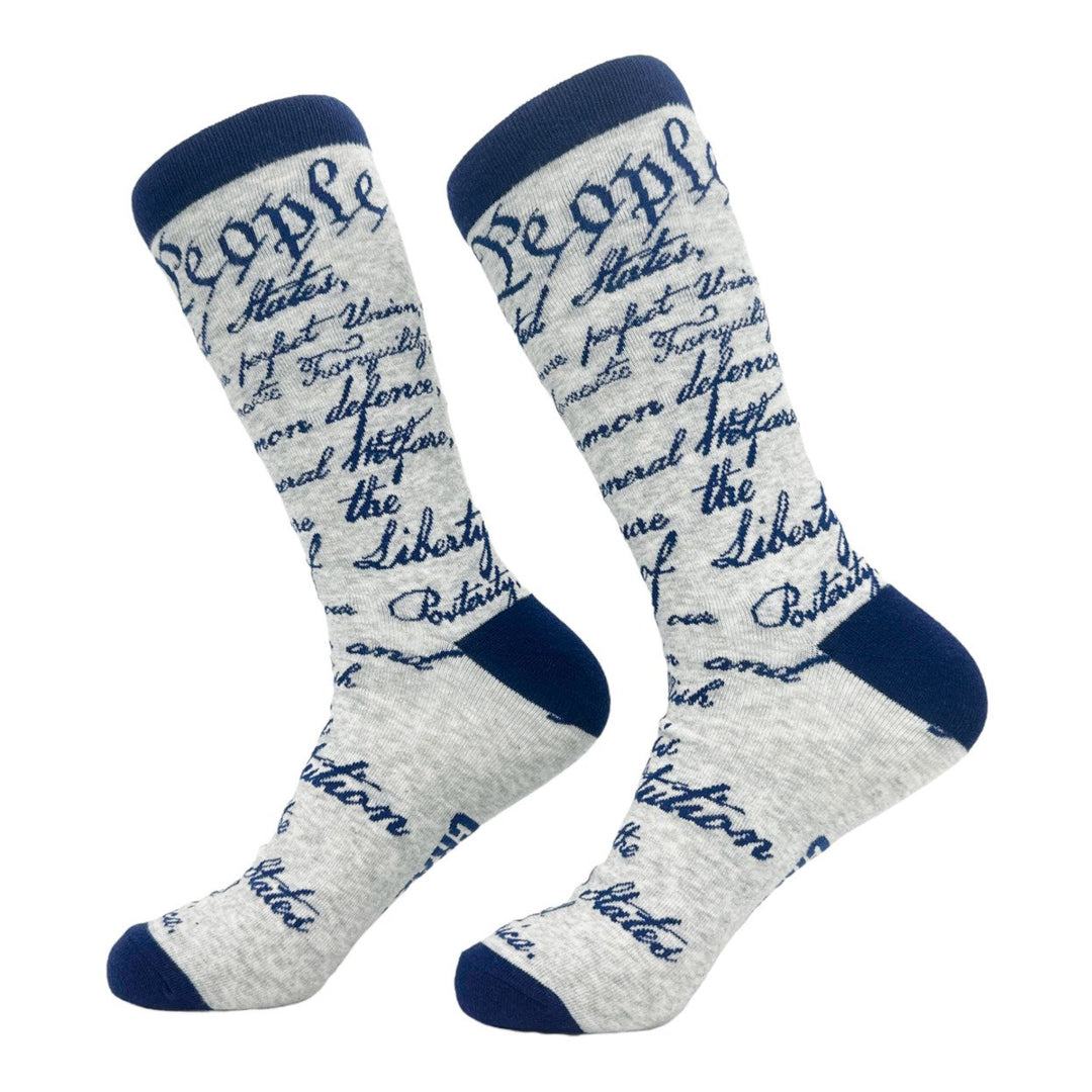 Mens US Constitution Socks Funny Patriotic 4th Of July USA Footwear Image 2