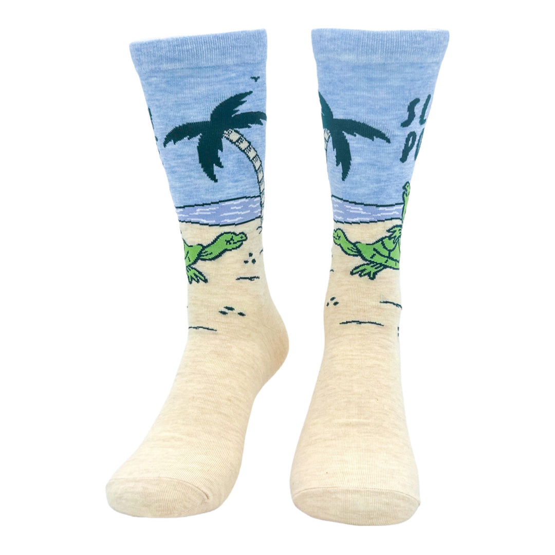 Mens Slow Poke Socks Funny Offensive Turtle Beach Sex Joke Footwear Image 4