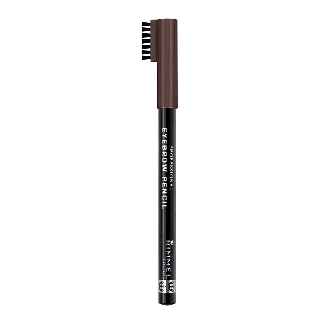 Rimmel Eyebrow Pencil Dark Brown 0.05 oz Defines Fills Gaps Lengthens Brows Image 1