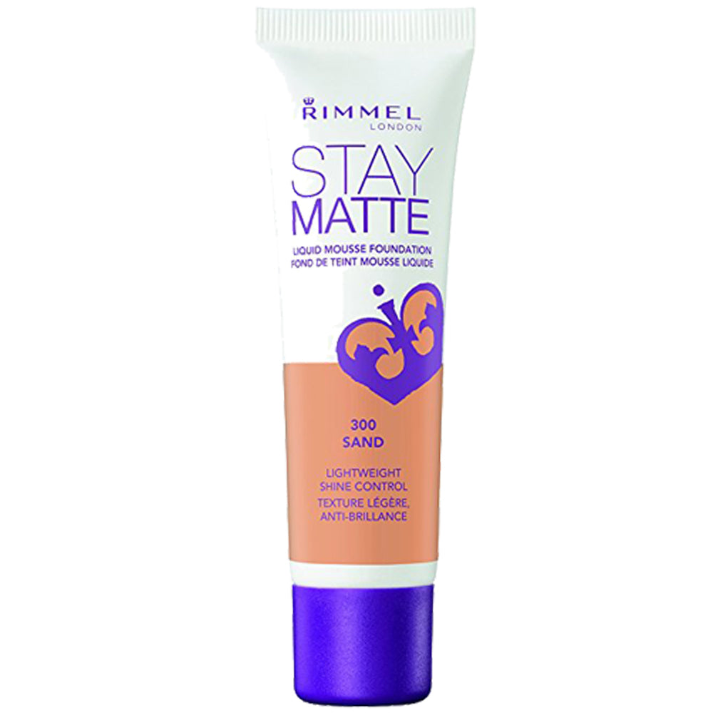 Rimmel Stay Matte Liquid Mousse Foundation 300 Sand Lightweight All Day Shine Image 1