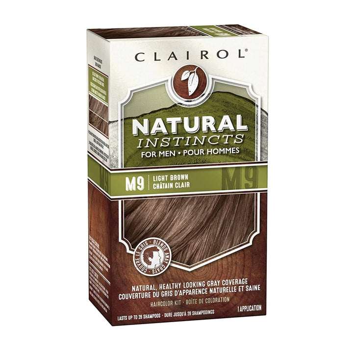 Clairol Natural Instincts Semi-Permanent Hair Dye Kit for Men Light Brown Image 1