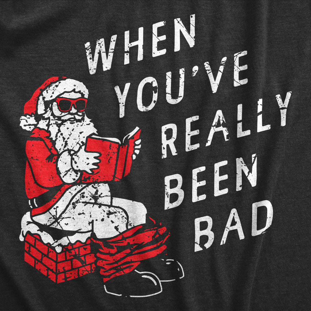 Mens When You?ve Really Been Bad T Shirt Funny Xmas Santa Pooping Joke Tee For Guys Image 2