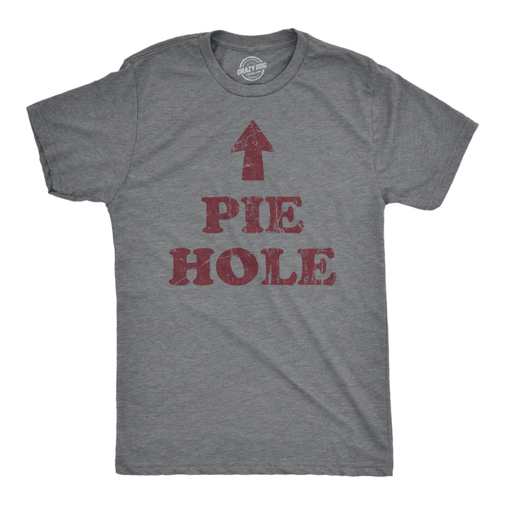 Mens Pie Hole T Shirt Funny Thanksgiving Pies Dessert Lovers Tee For Guys Image 1