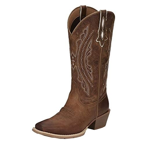 Justin Womens 12" Rein Square Toe Western Boot Waxy Tan - L2962 1 Waxy Tan Image 1