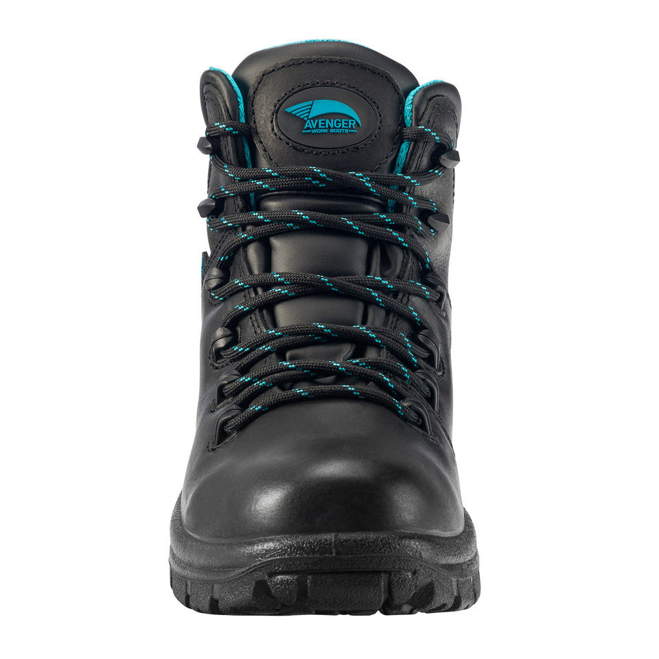 Avenger Womens 6-inch Soft Toe Waterproof Work Boots Black - A7673 BLACK Image 2