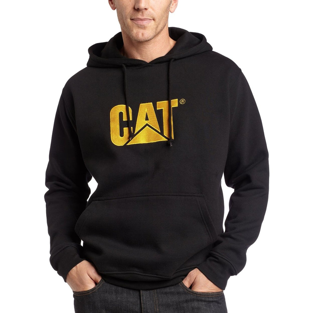 Caterpillar Mens Trademark Hooded Sweatshirt BLACK Image 2