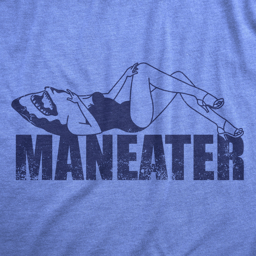 Womens Maneater T Shirt Funny Sexy Dangerous Shark Joke Tee For Ladies Image 2