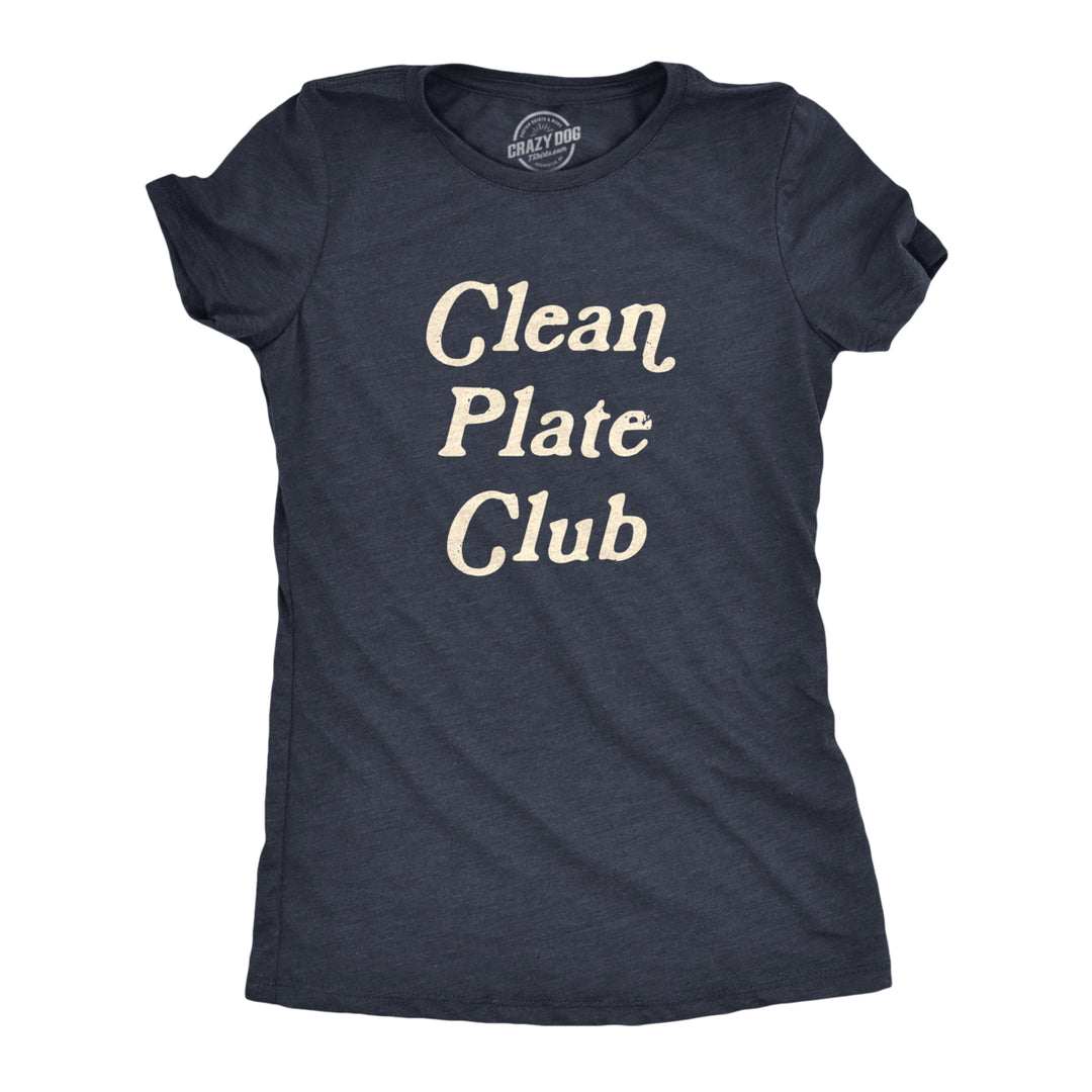 Womens Clean Plate Club T Shirt Funny Thanksgiving Dinner Lovers Tee For Ladies Image 1