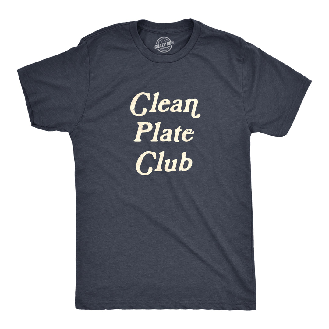 Mens Clean Plate Club T Shirt Funny Thanksgiving Dinner Lovers Tee For Guys Image 1