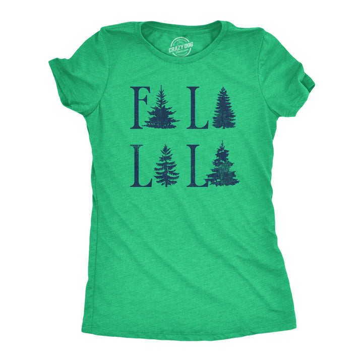Womens Fa La La La T Shirt Funny Xmas Carol Tree Tee For Ladies Image 1