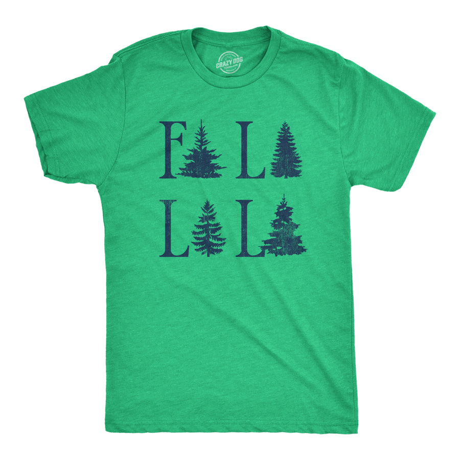 Mens Fa La La La T Shirt Funny Xmas Carol Tree Tee For Guys Image 1