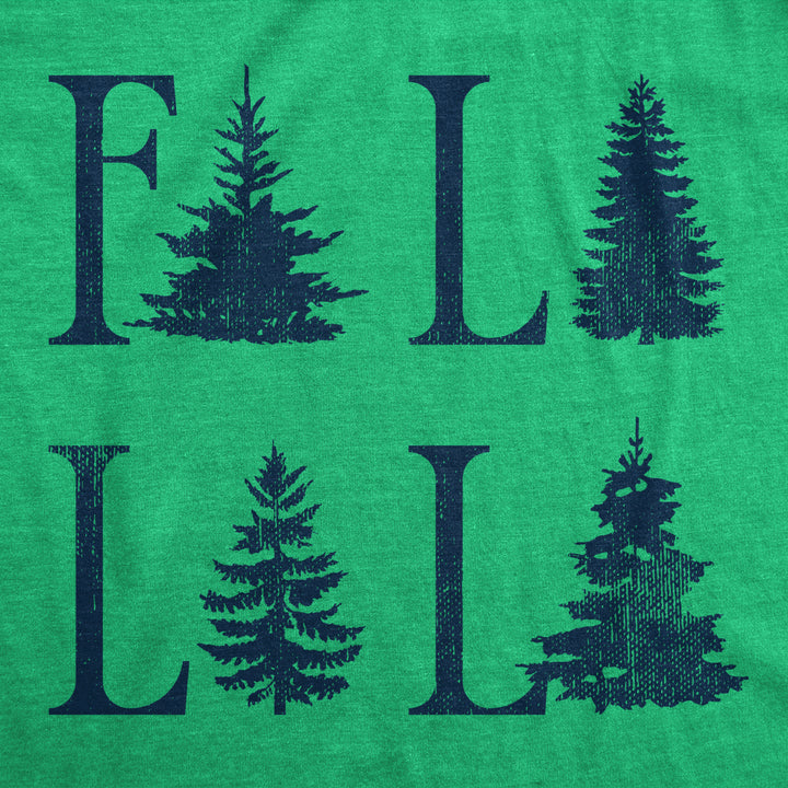 Mens Fa La La La T Shirt Funny Xmas Carol Tree Tee For Guys Image 2