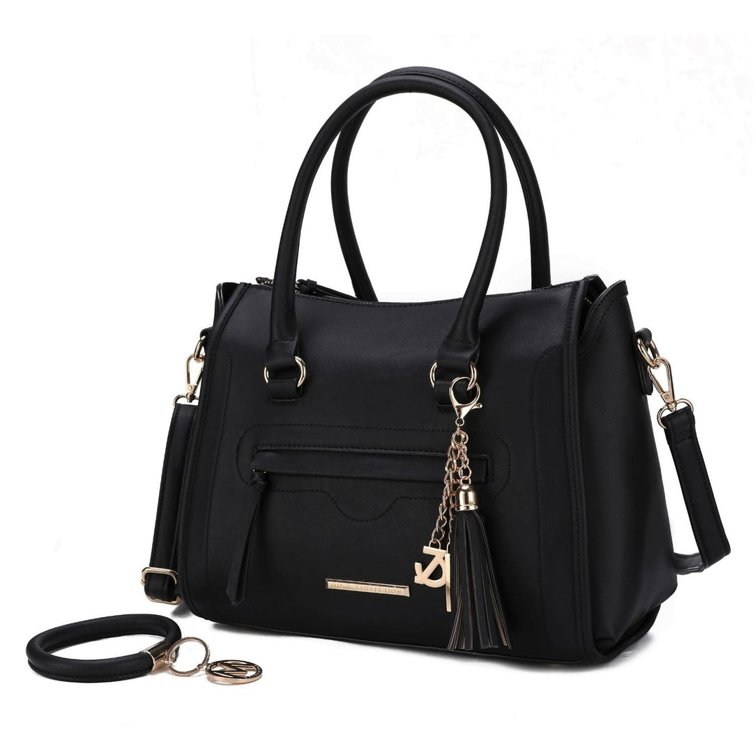 Valeria Satchel Multi-Functional Shoulder Bag Handbag with Keyring by Mia K. Image 3