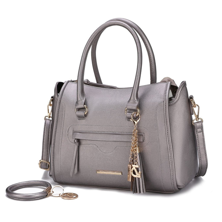 Valeria Satchel Multi-Functional Shoulder Bag Handbag with Keyring by Mia K. Image 1