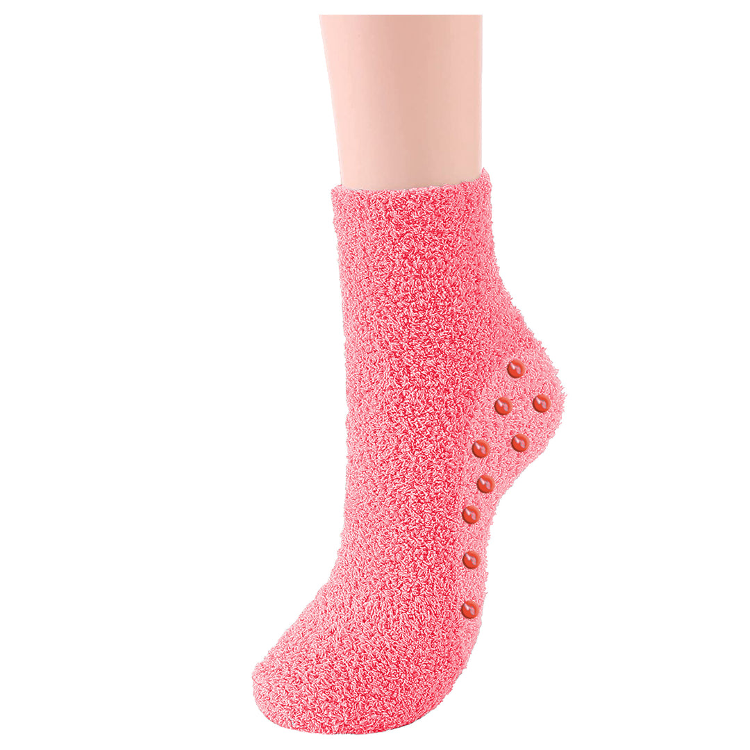 4-Pairs: Womens Non-Slip Warm Soft Fluffy Cozy Fuzzy Plush Socks for Winter Image 4