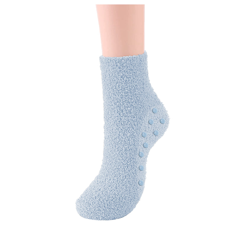 4-Pairs: Womens Non-Slip Warm Soft Fluffy Cozy Fuzzy Plush Socks for Winter Image 4