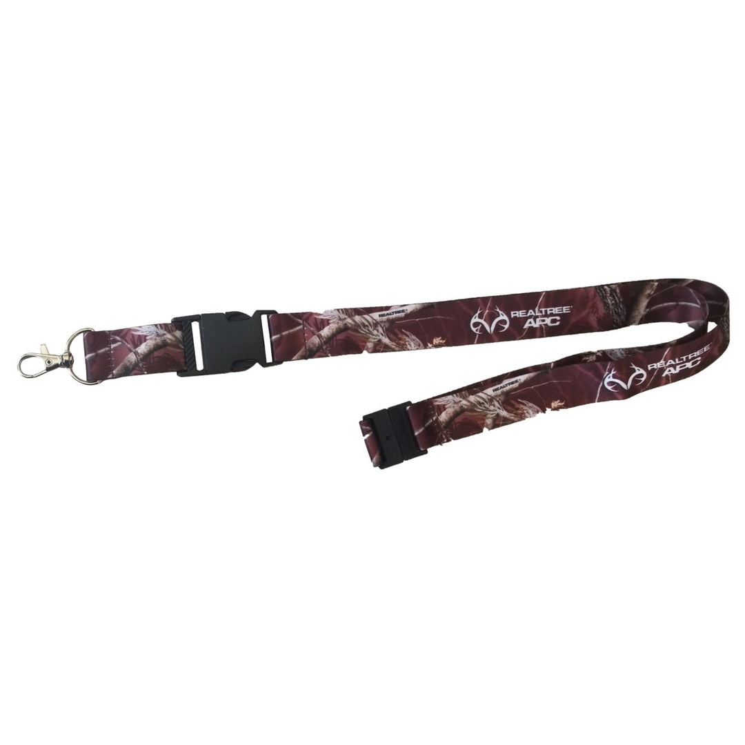 RealTree APC Maroon Camo Pattern Hunting Lanyard Keychain with Clasp Image 1