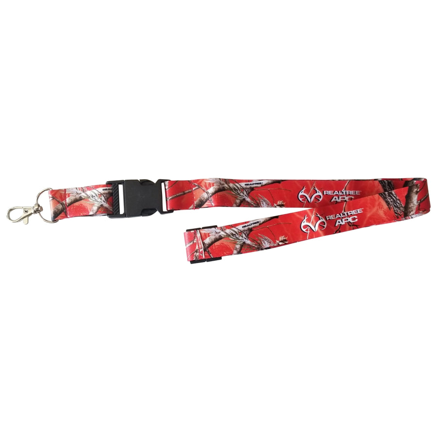 RealTree APC Red Camo Pattern Hunting Breakaway Lanyard Keychain with Detachable Clasp Image 1