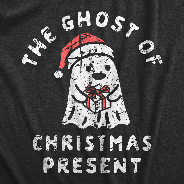 Womens The Ghost Of Christmas Present T Shirt Funny Xmas Spirit Gift Joke Tee For Ladies Image 2