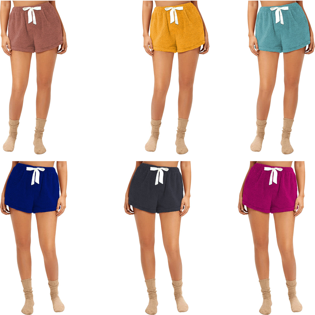 5-Pack: Womens Super Soft Micro Fleece Ultra Plush Pajama Shorts Image 6