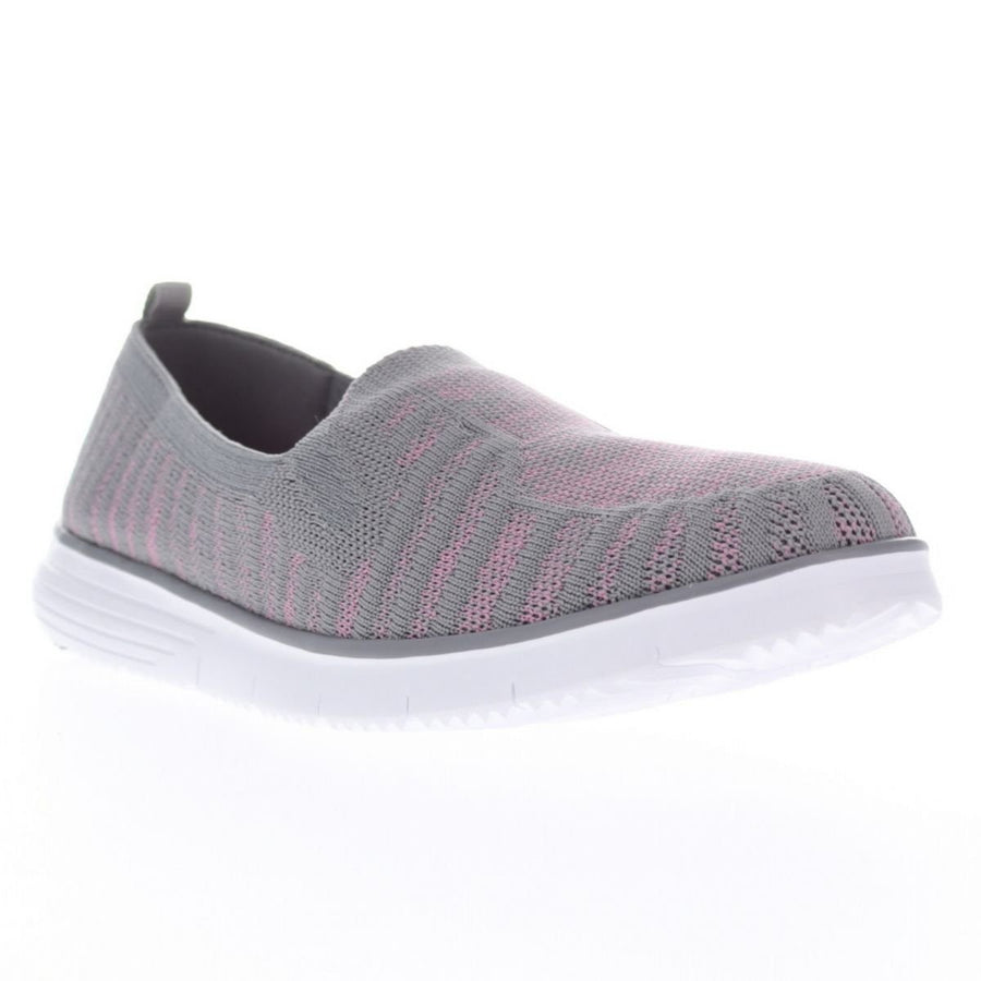 Propet Women's TravelFit Slip-On Shoe Grey/Pink - WAT044MGPI  GREY/PINK Image 1