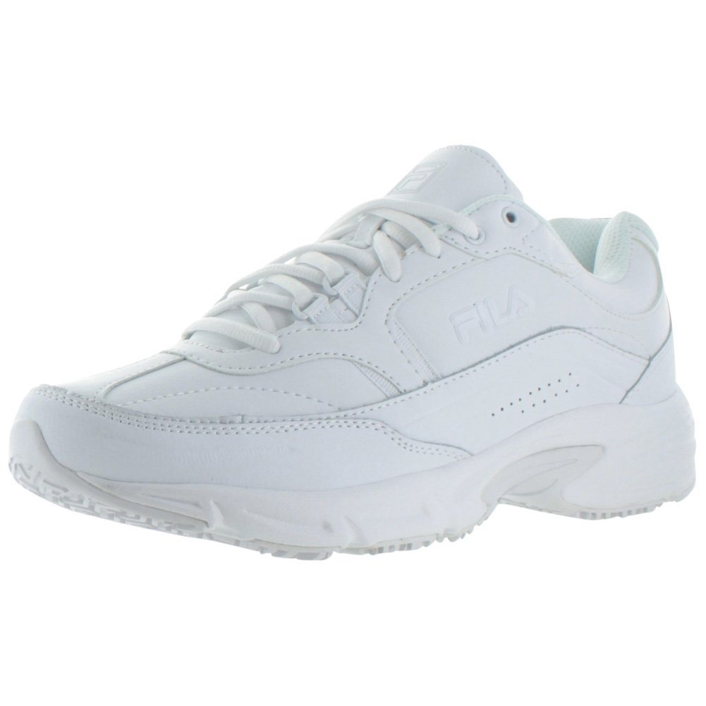 Fila Mens Wide Memory Workshift Slip-Resistant Work Ath Food Service Shoe WHT/WHT/WHT Image 3