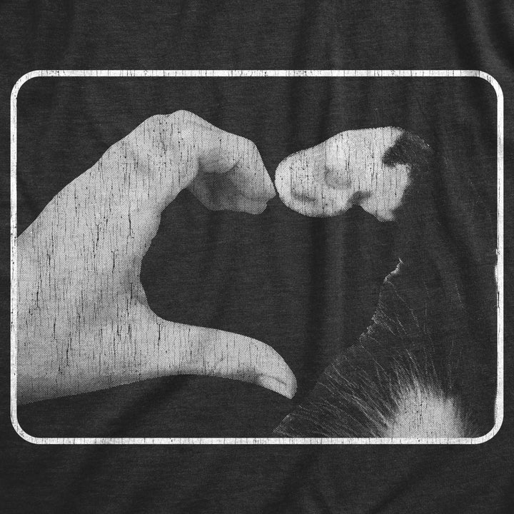 Womens Hand Paw Heart T Shirt Funny Cute Kitten Feline Lovers Tee For Ladies Image 2