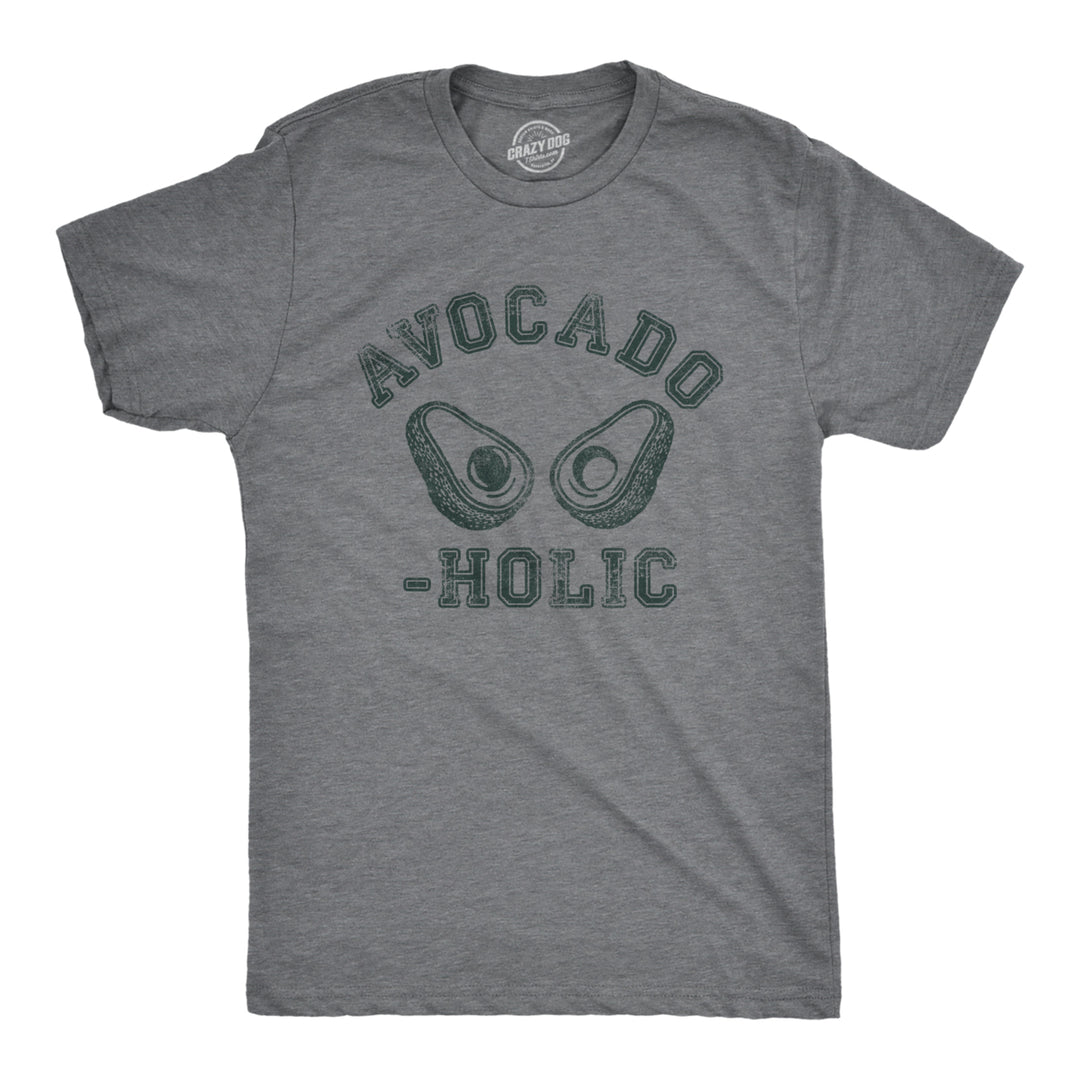 Mens Avocado Holic T Shirt Funny Guacamole Lovers Addict Tee For Guys Image 1