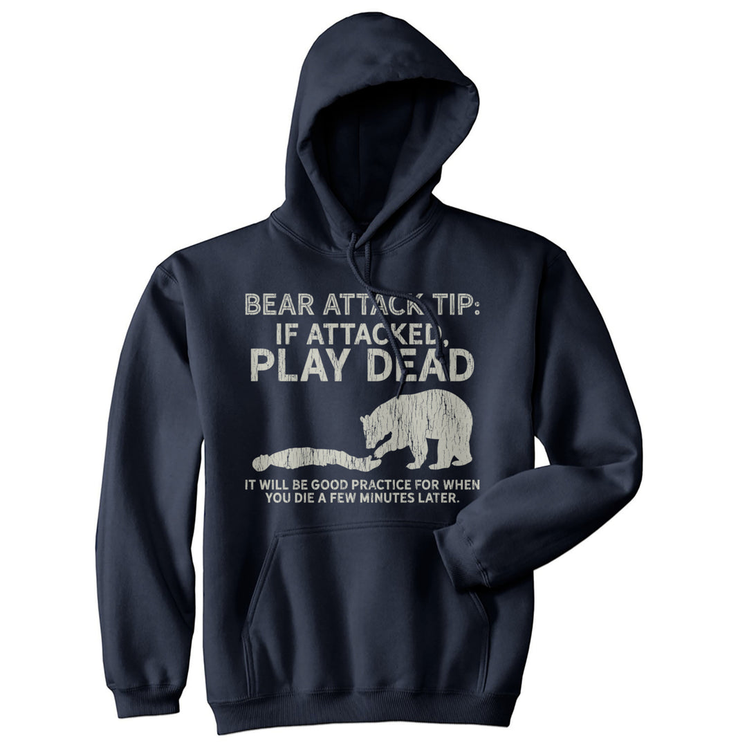 Bear Attack Tip Unisex Hoodie Funny Camping Hiking Outdoor Adventure Hooded Sweatshirt Image 1