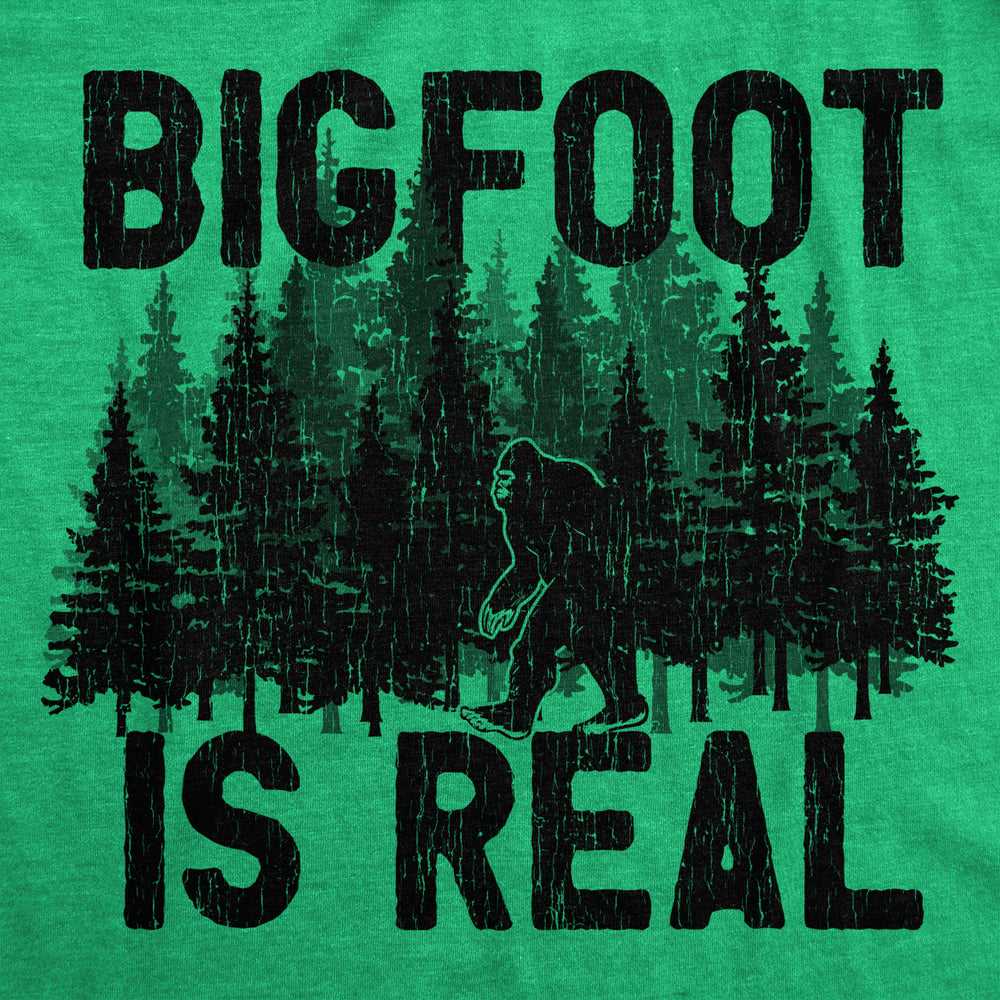 Mens Bigfoot Is Real T Shirt Funny Awesome Sasquatch Believer Outdoors Tee For Guys Image 2