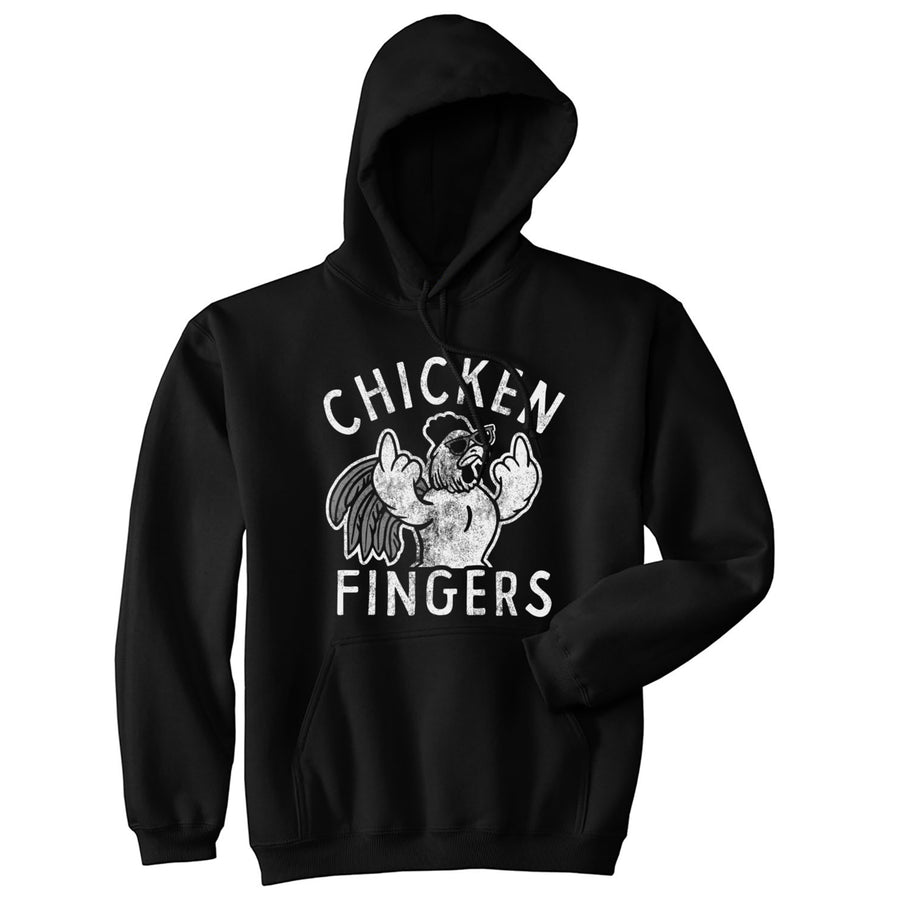 Chicken Fingers Unisex Hoodie Funny Rude Offensive Rooster Middle Finger Tee For Guys Image 1